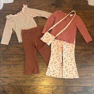 Nicole Miller Matching Girls' Striped and Floral Outfit Set